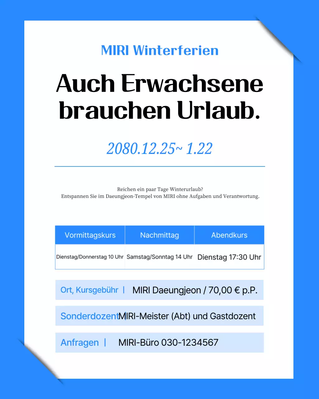 Blue Simple Education Werbeförderung