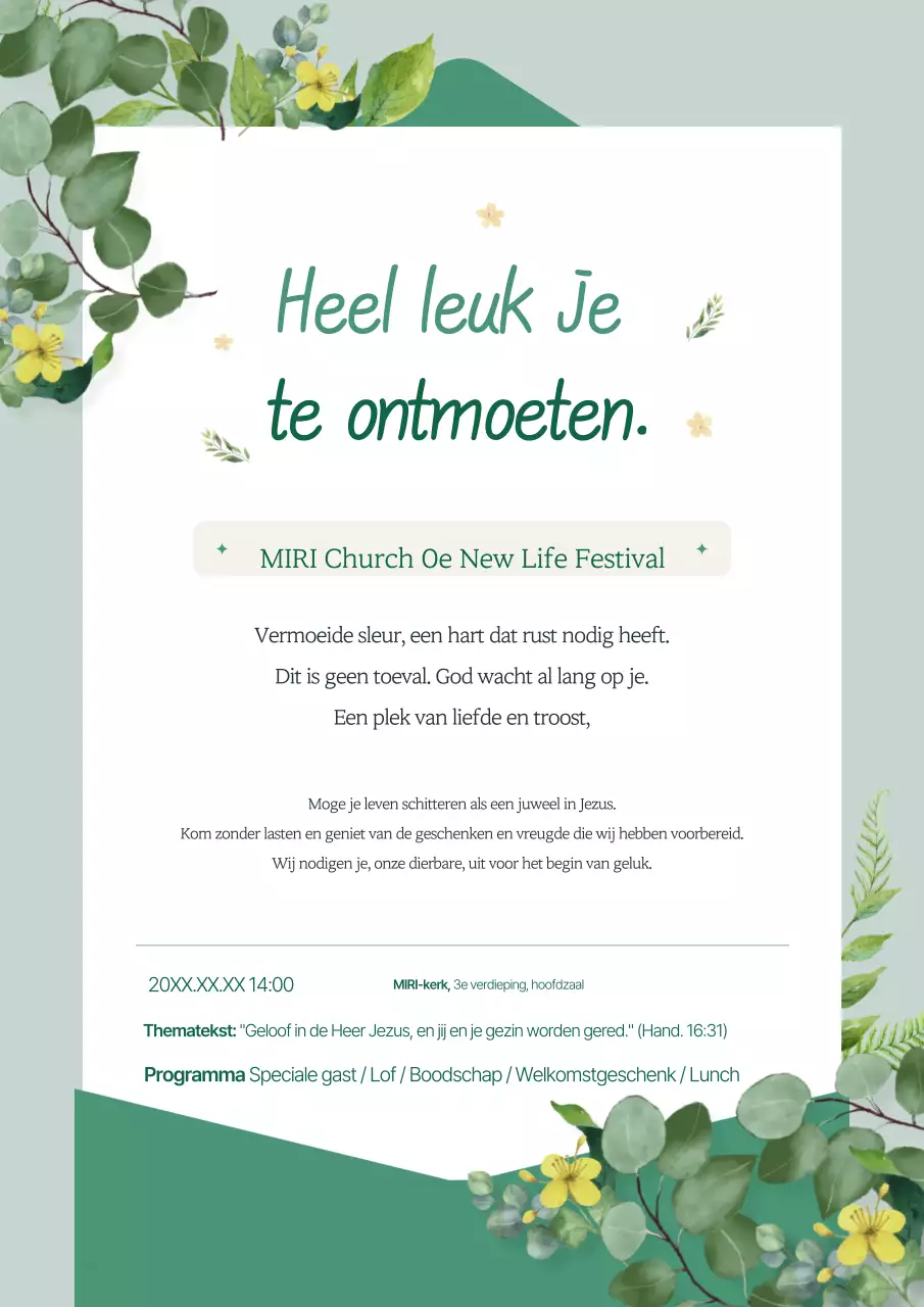 Evenementengids voor de Groene Moderne Kerk