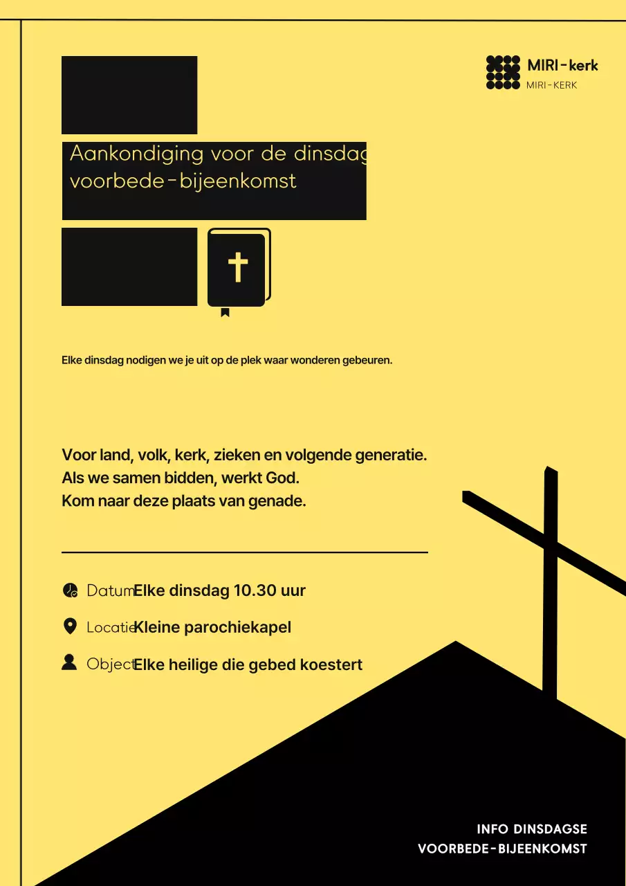 Gele eenvoudige aanbiddingsgids