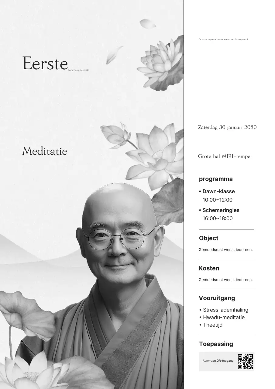 Zwart-wit traditionele meditatiegids