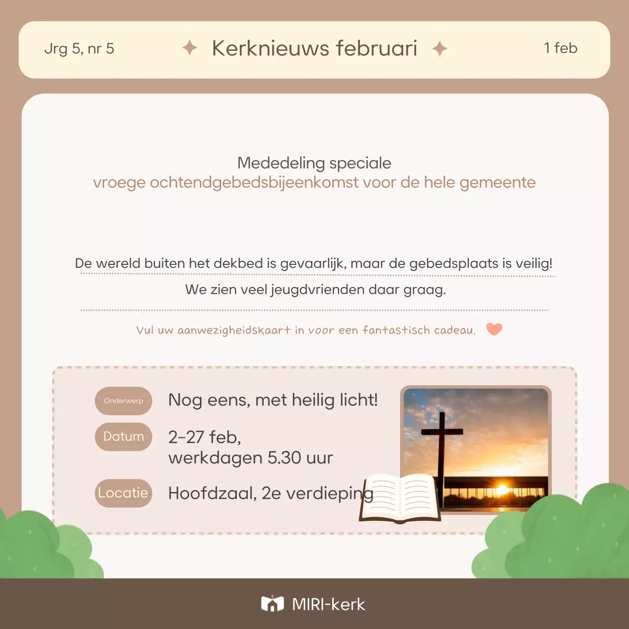 Beige Baby Kerkdienstgids