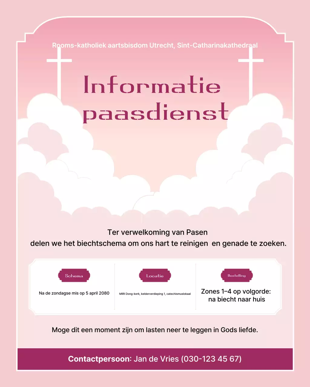 Roze Eenvoudige Paasgids