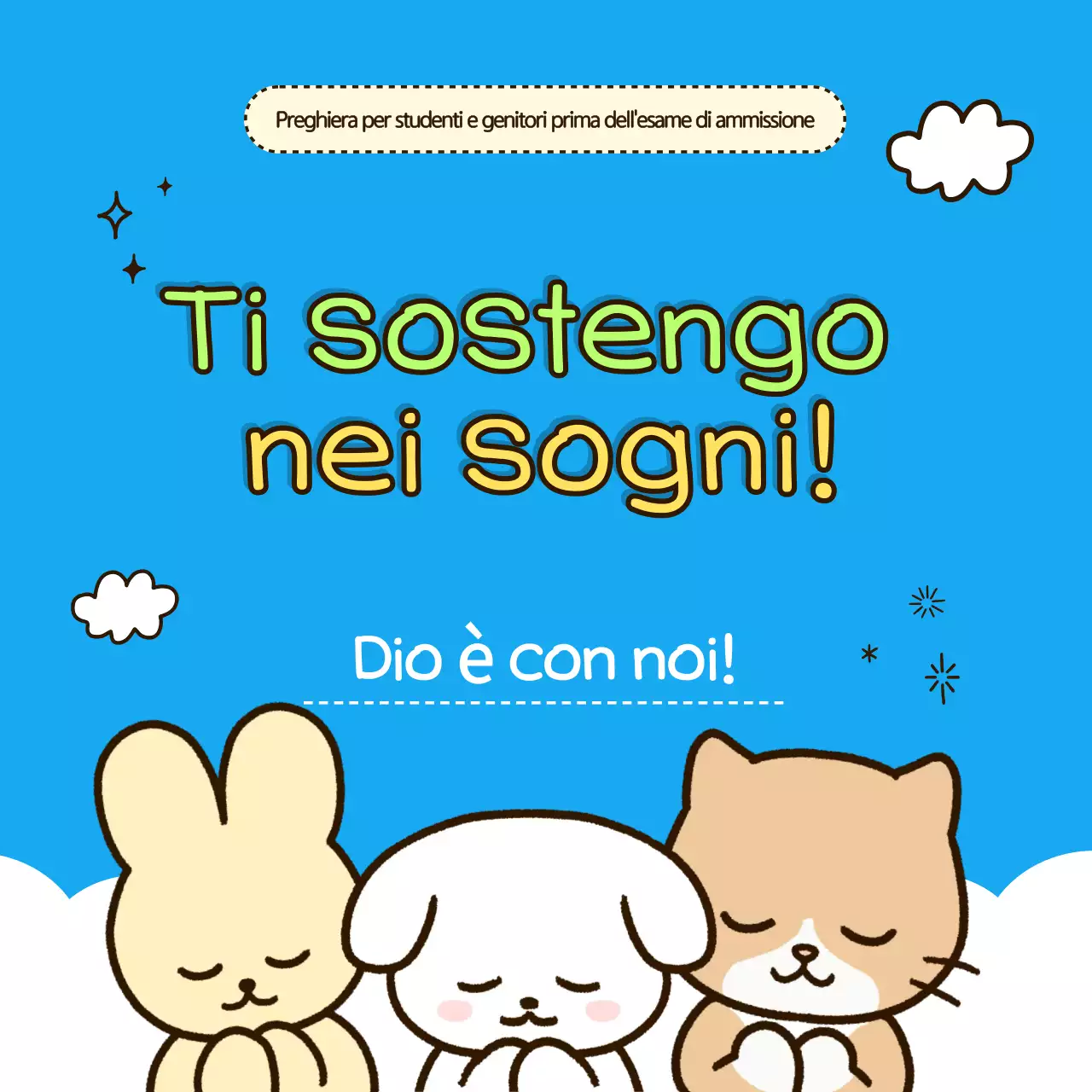 Promozione dell'incontro di preghiera carino e celeste