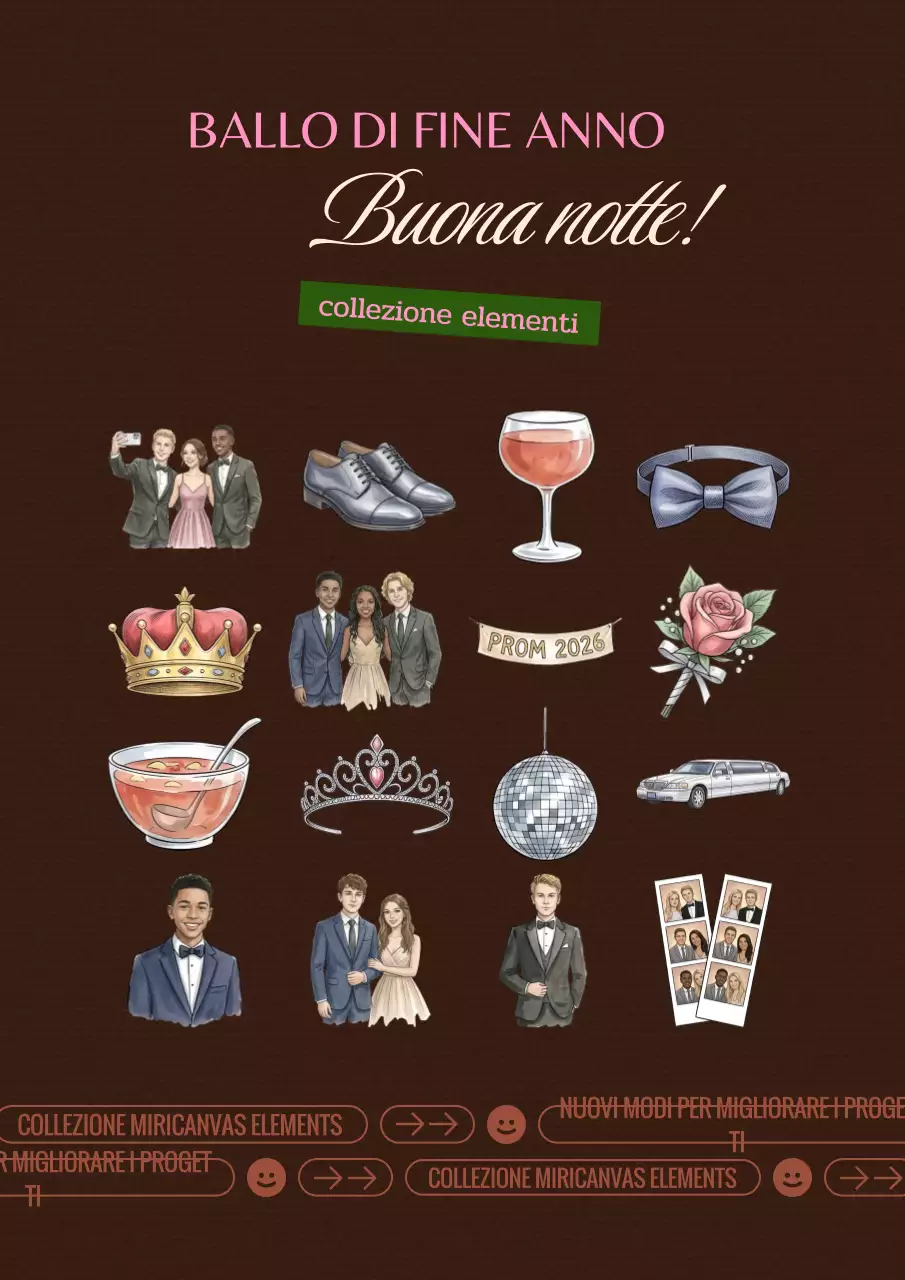 Invito al ballo di fine anno moderno marrone