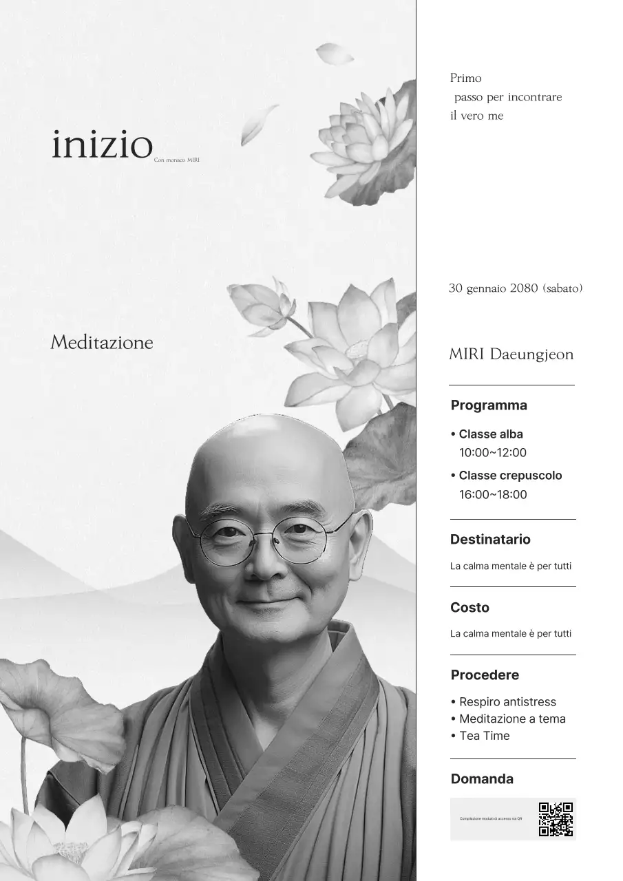 Guida alla meditazione tradizionale in bianco e nero