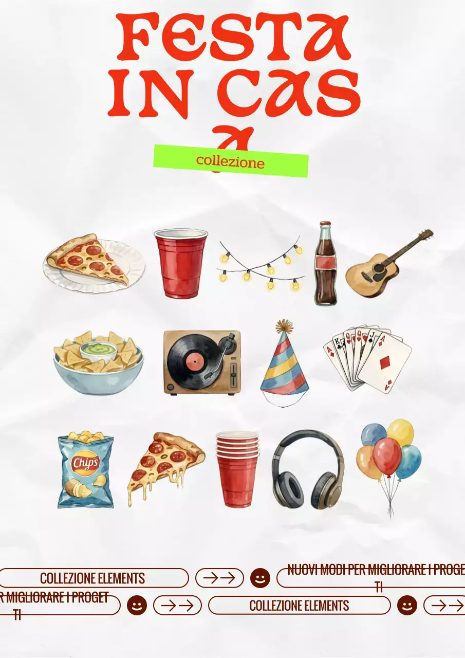 Invito colorato per una festa in casa