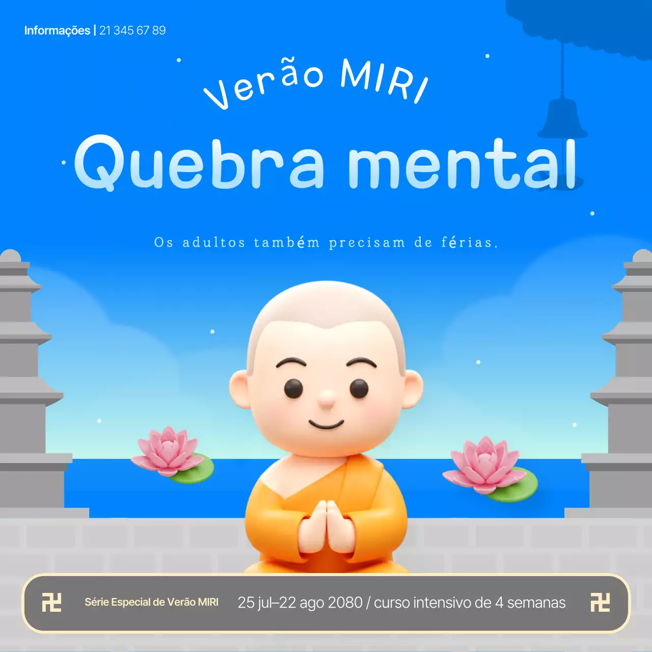 Promoção da palestra budista fofa da Blue