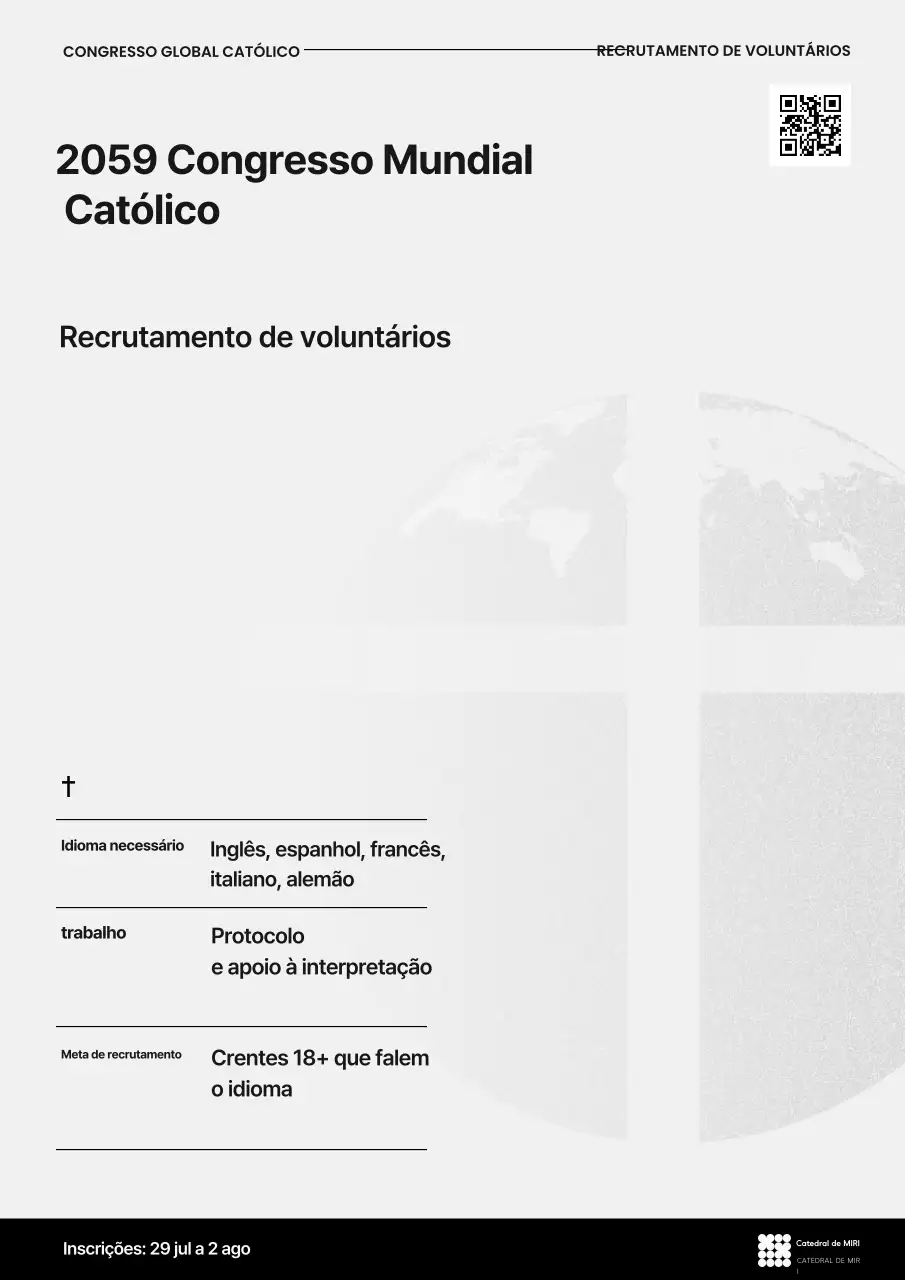 Recrutamento de Voluntários Simples em Cinza