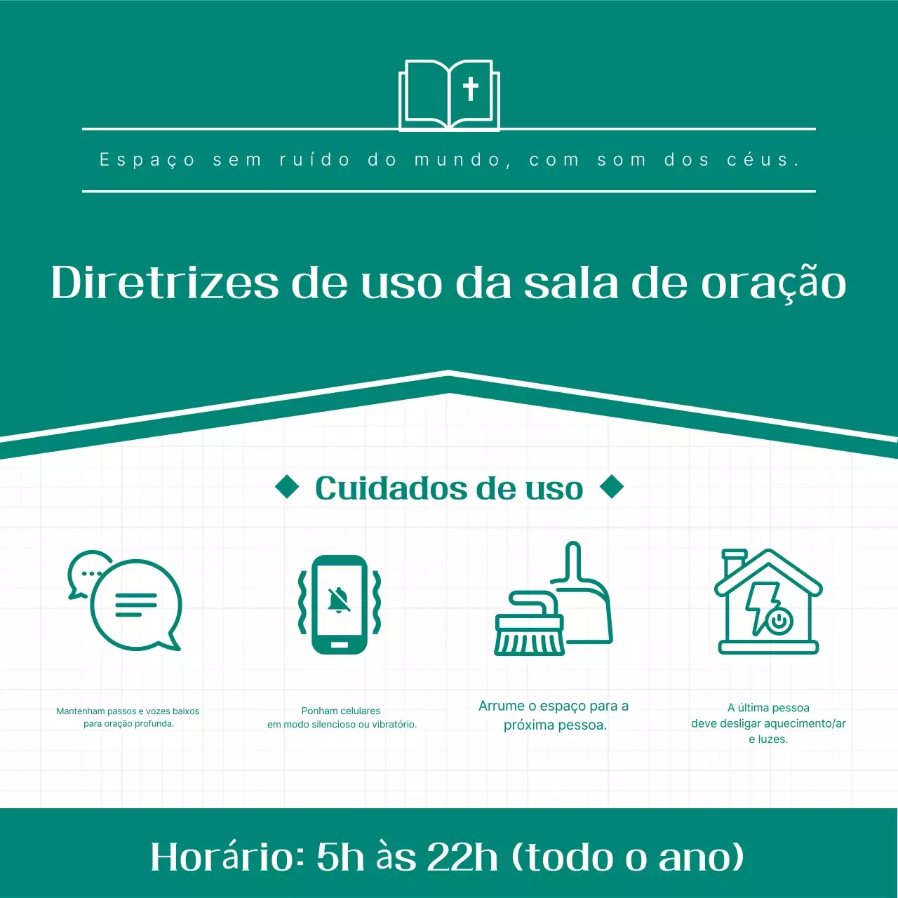 Guia simples para sala de oração em tom cáqui
