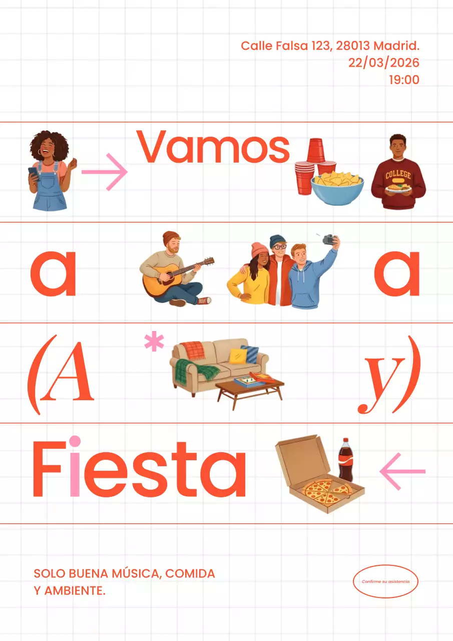 Fiesta en casa de moda naranja