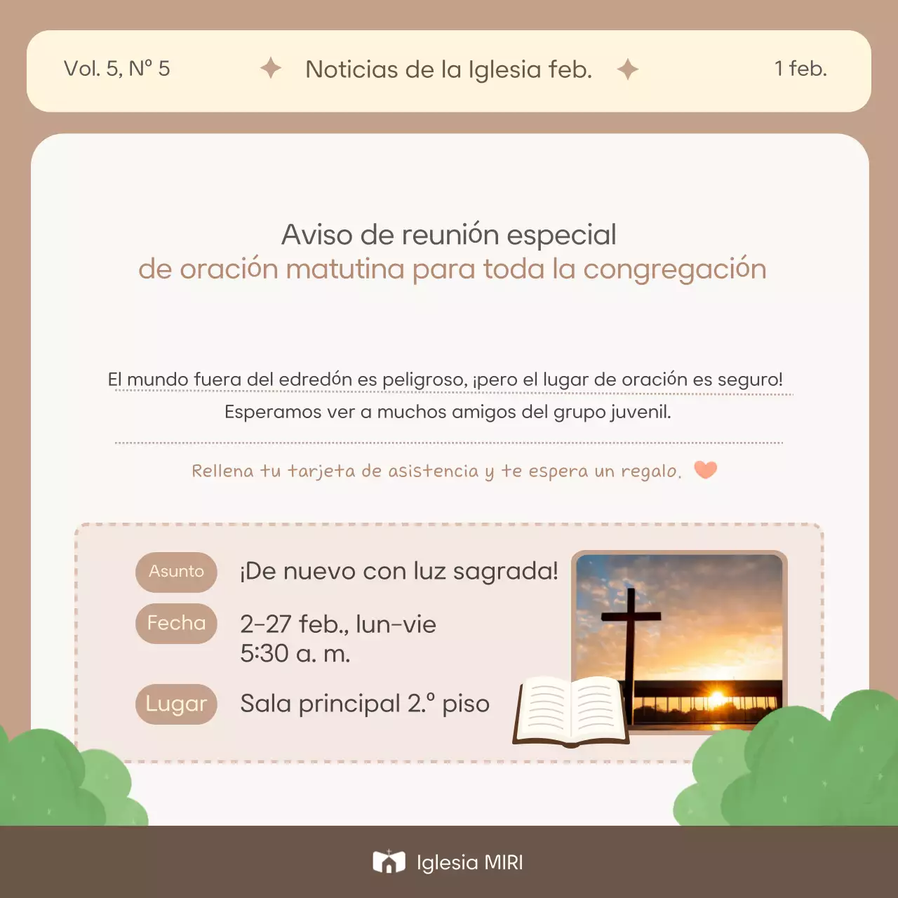 Guía de servicios religiosos para bebés beige