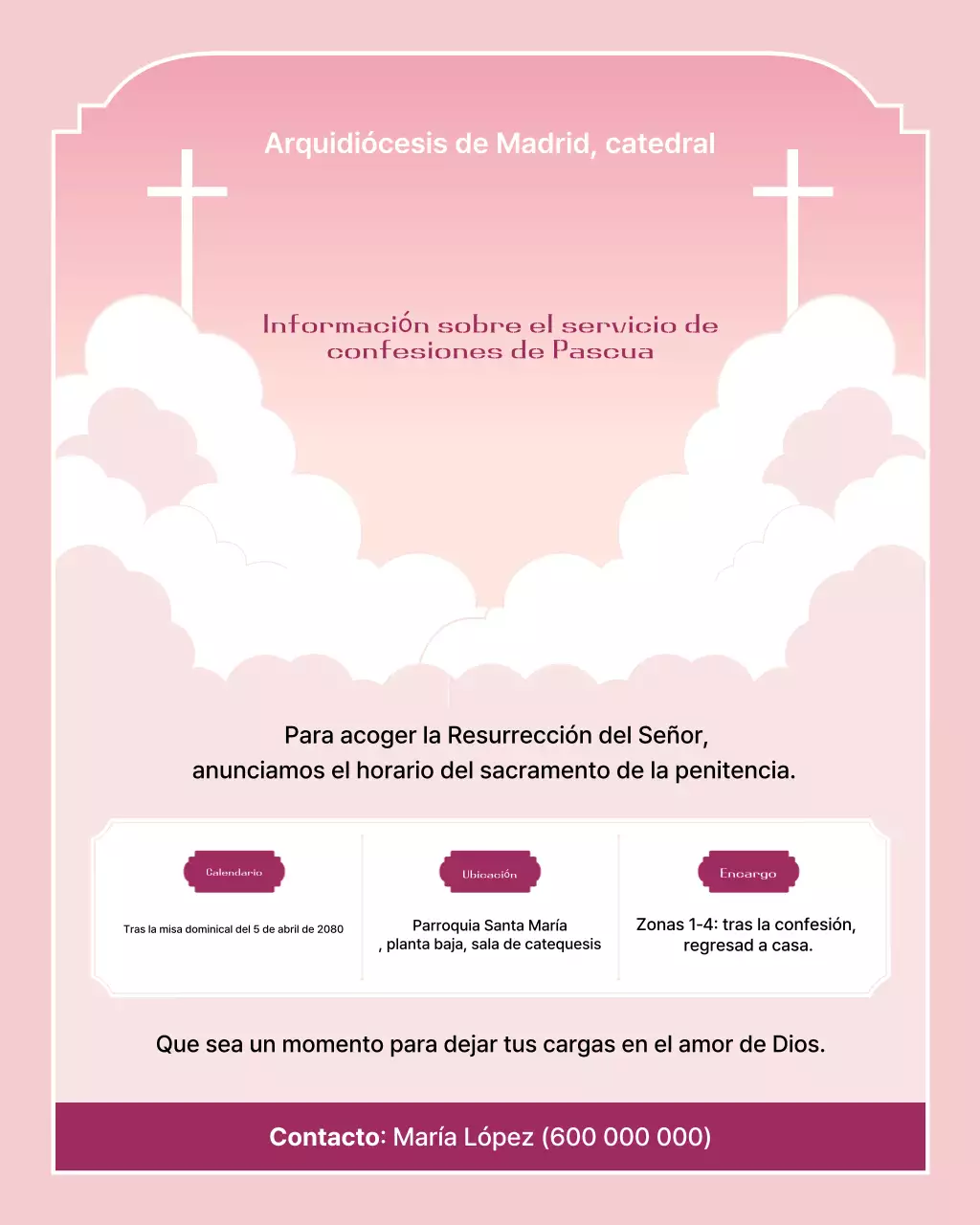 Guía sencilla de Pascua en color rosa