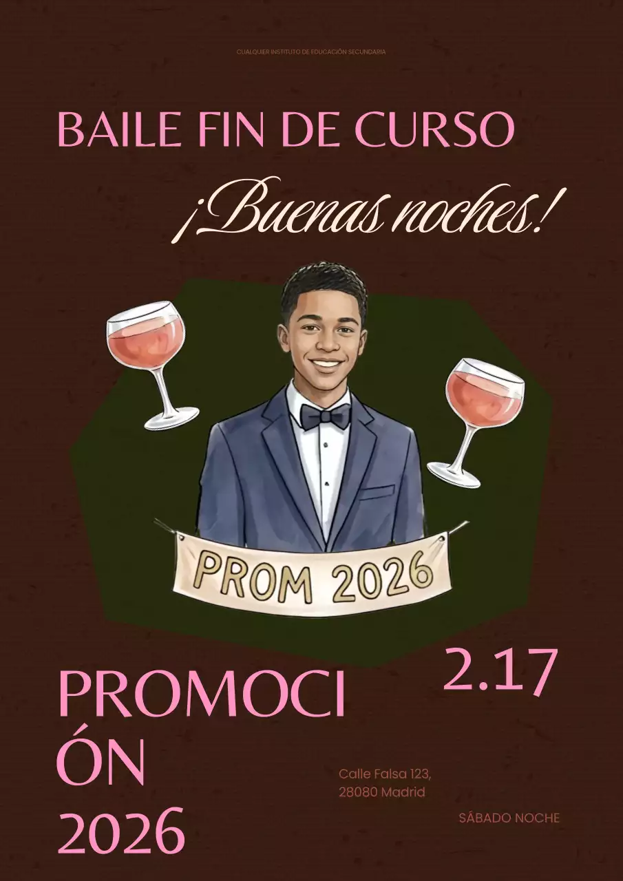 Invitación de graduación moderna marrón