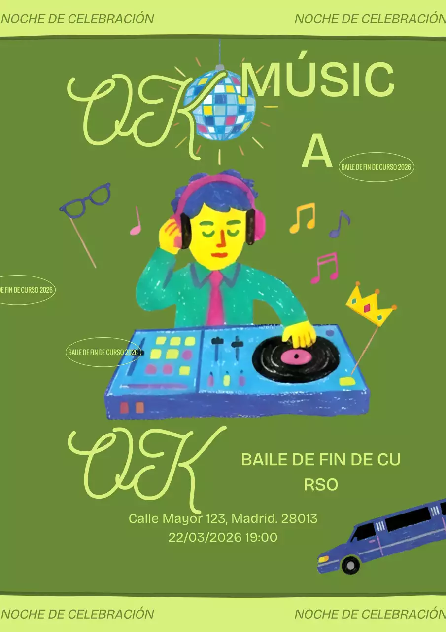 Invitación de graduación retro verde