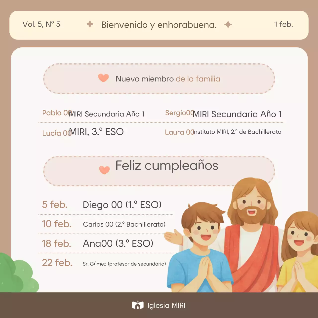 Guía de servicios religiosos para bebés beige