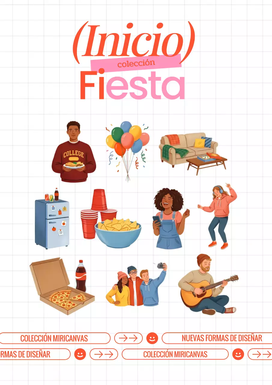 Fiesta en casa de moda naranja