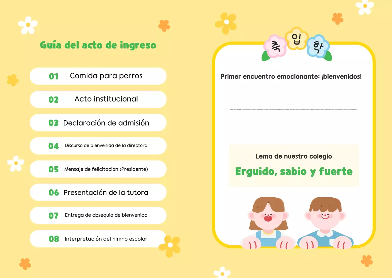 Ceremonia de entrada linda amarilla