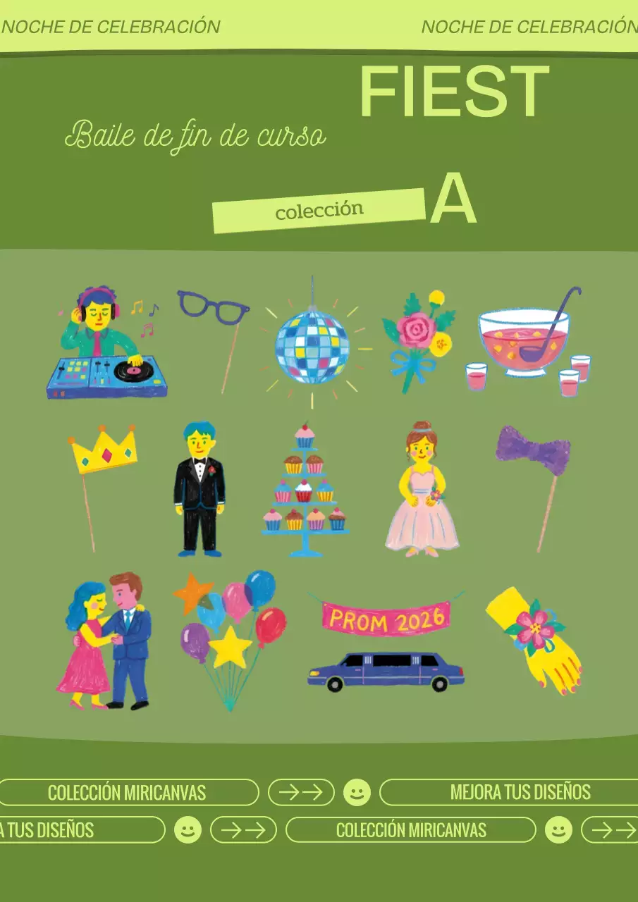 Invitación de graduación retro verde