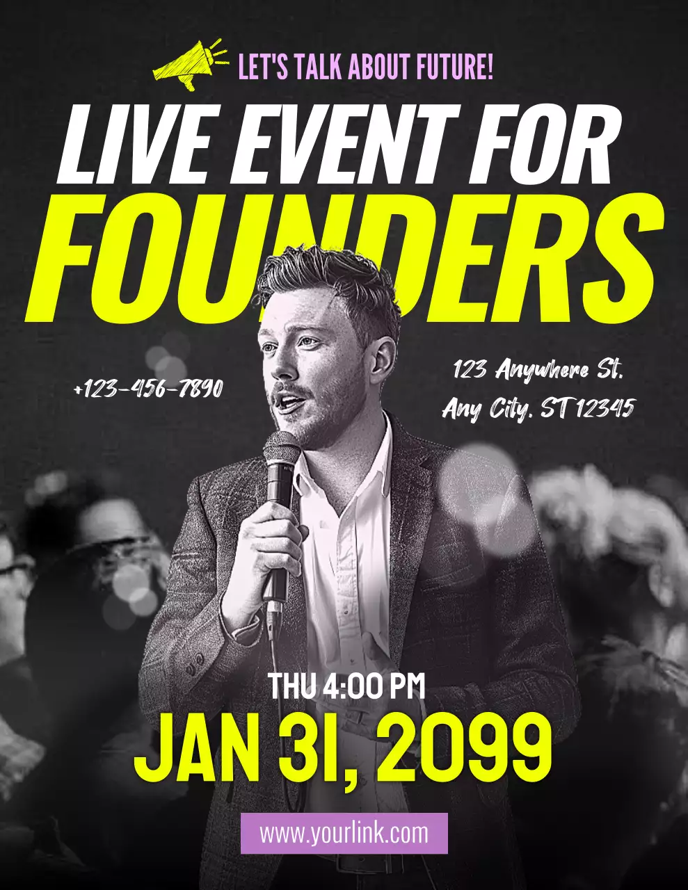 노란색 현대식 이벤트 안내