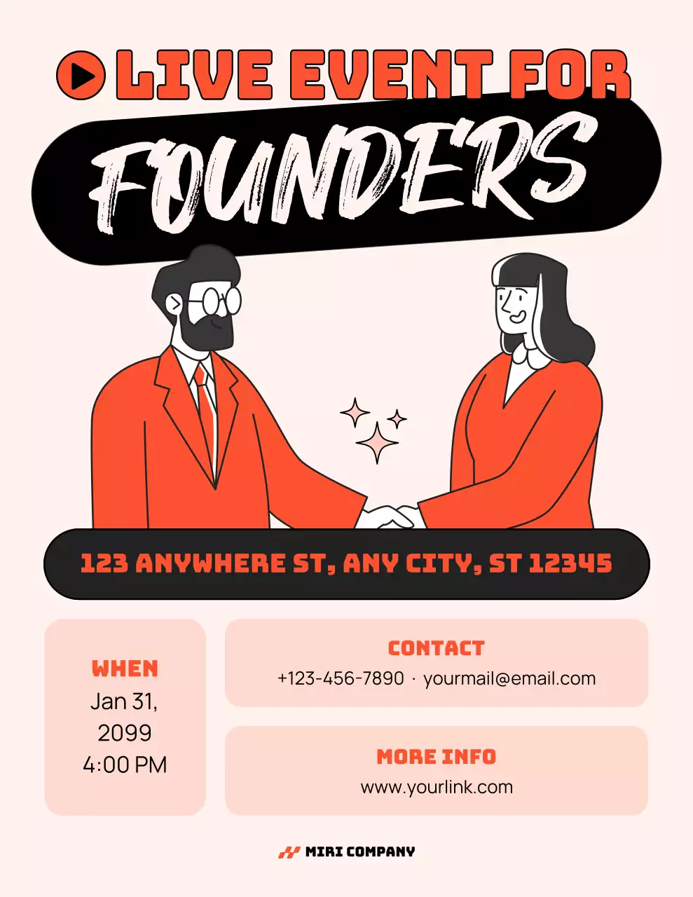 orange retro business event