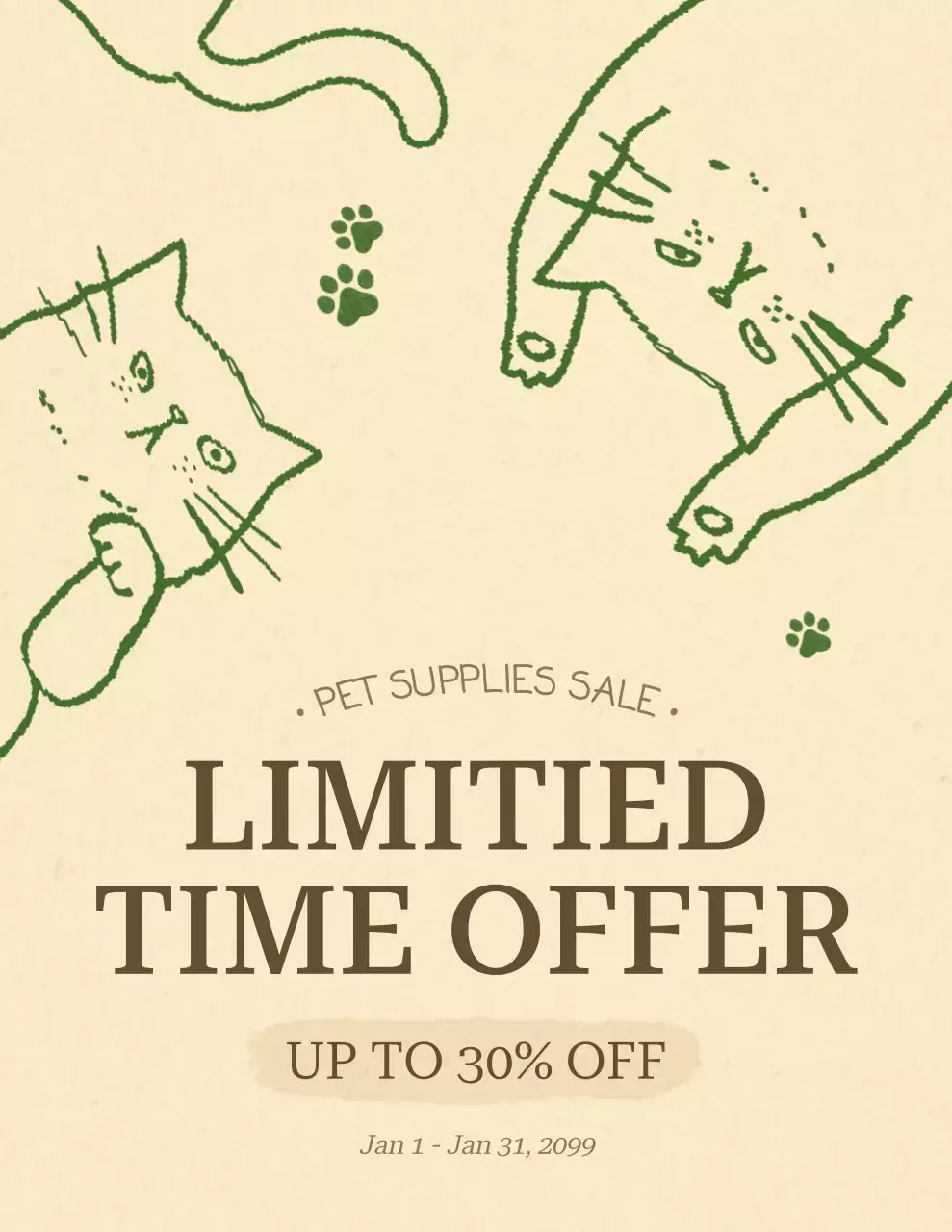 베이지색 미니멀 애완동물 프로모션