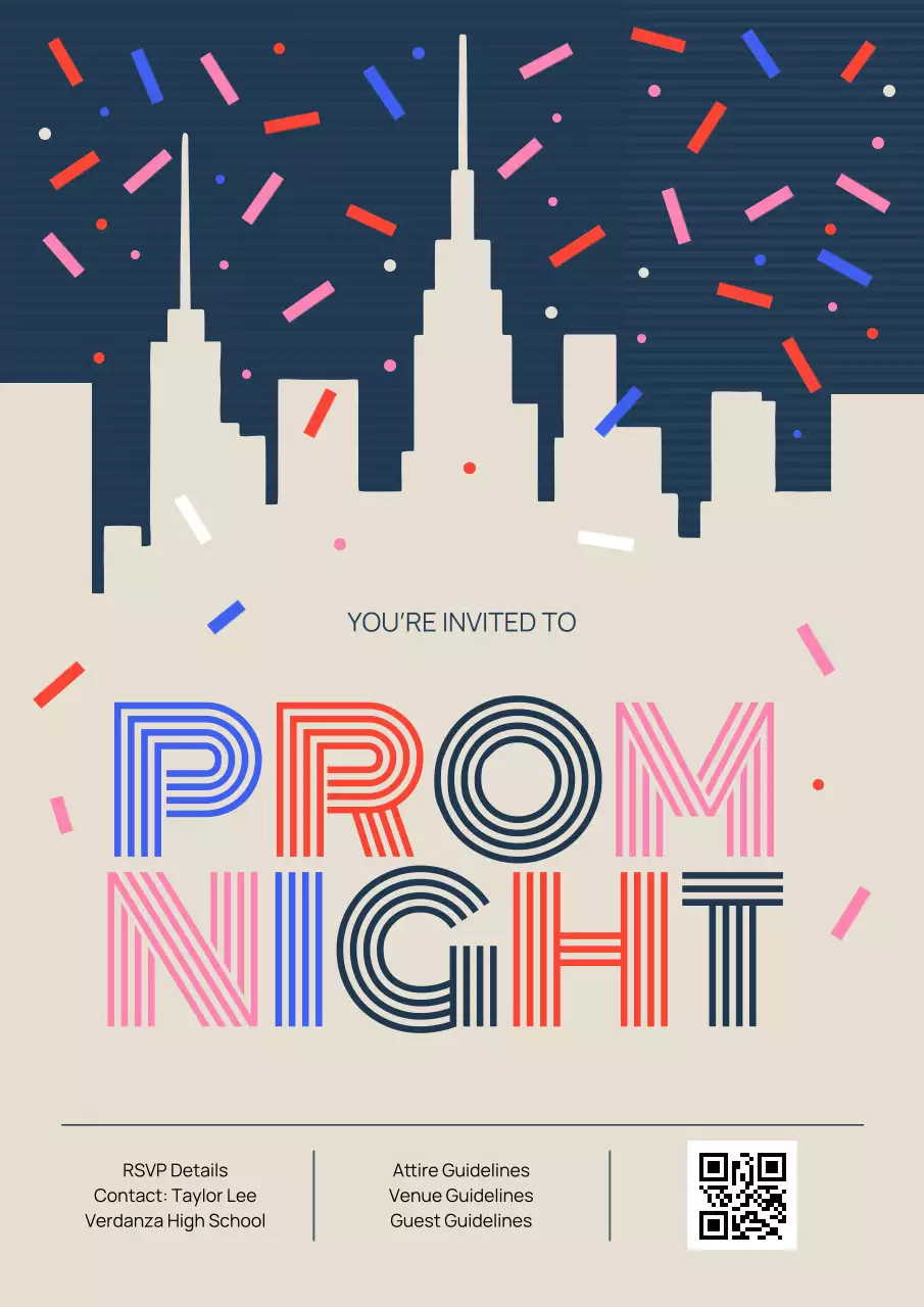 Beige Modern Prom Invitation Poster