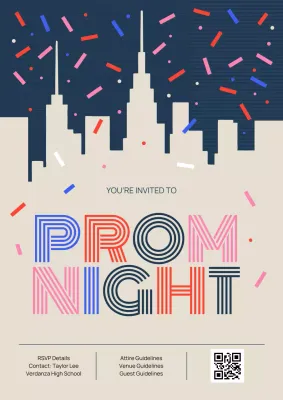 Beige Modern Prom Invitation Poster