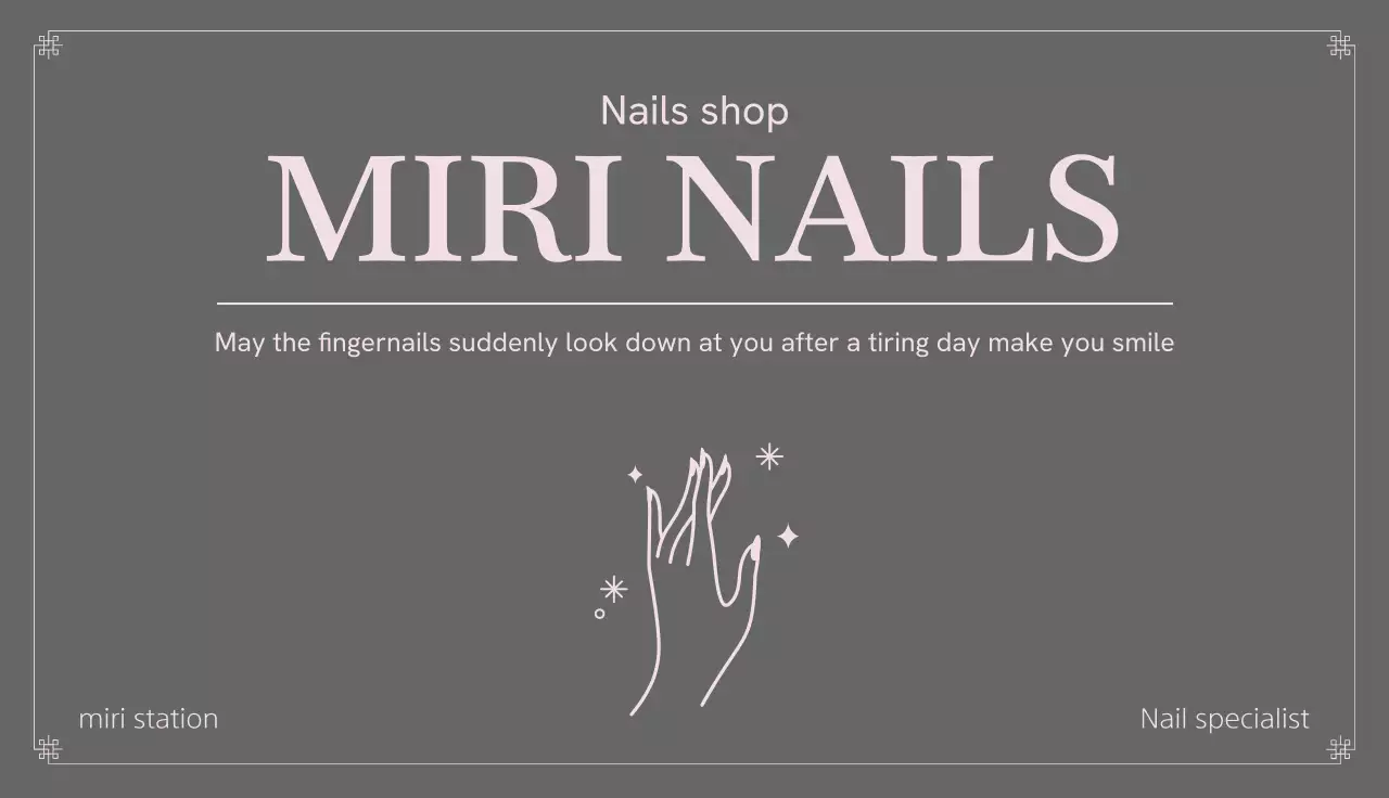 회색 모던 네일샵 광고