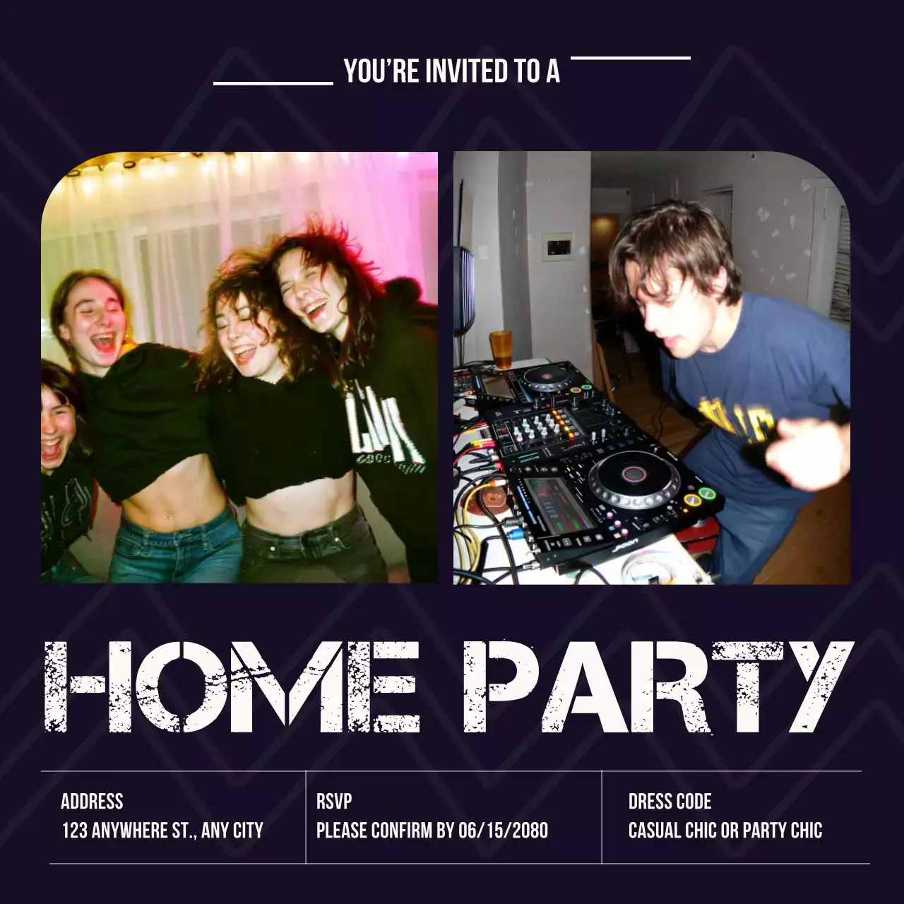 Bài đăng trên Instagram về lời mời dự tiệc theo phong cách hải quân hiện đại