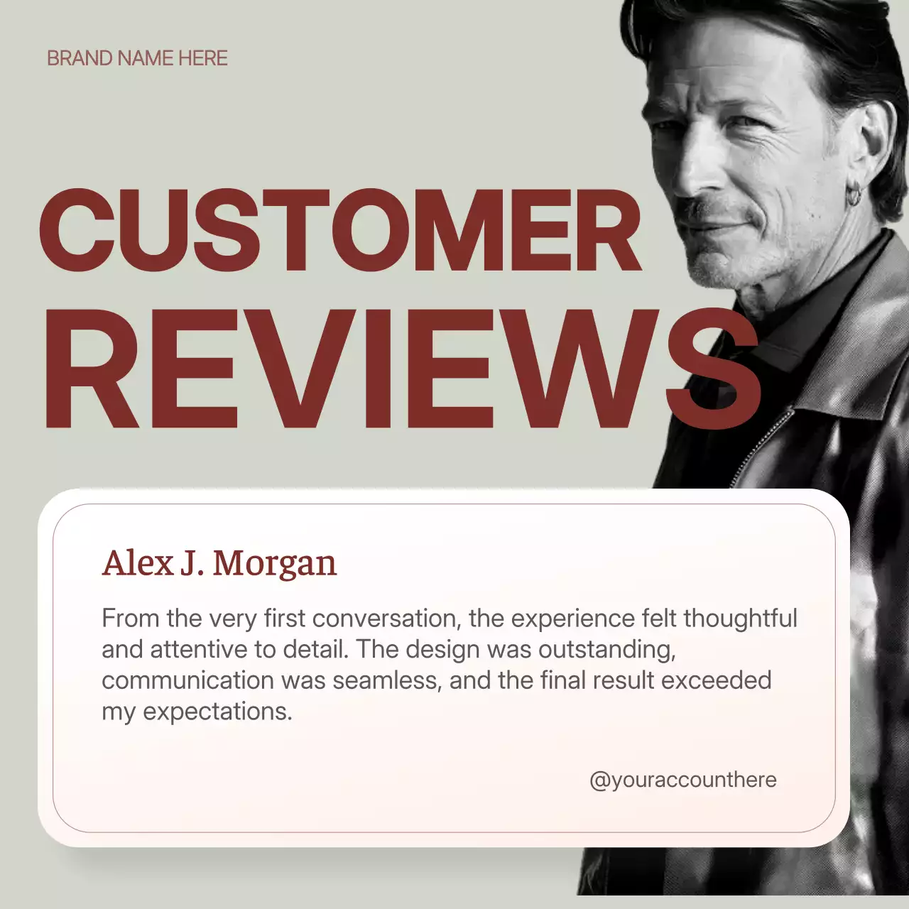 Beige Modern Customer Review Advertisement Instagram Post