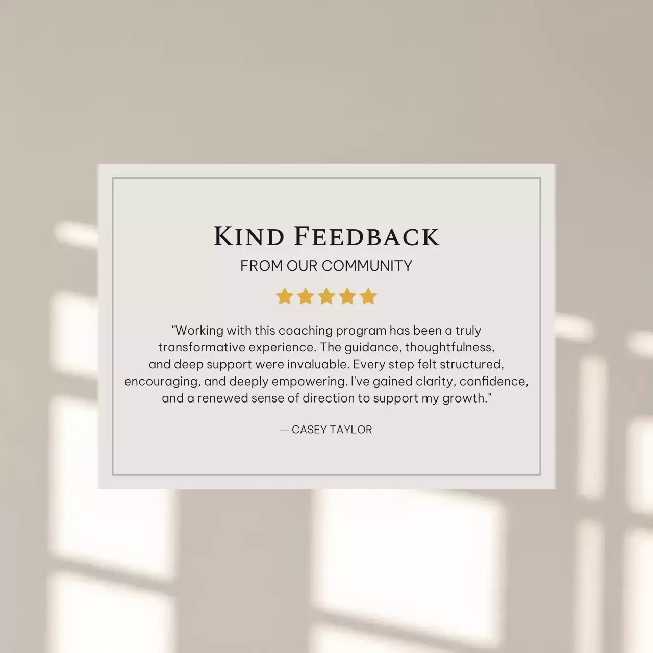 Thông báo trên Instagram về khóa huấn luyện tối giản màu be