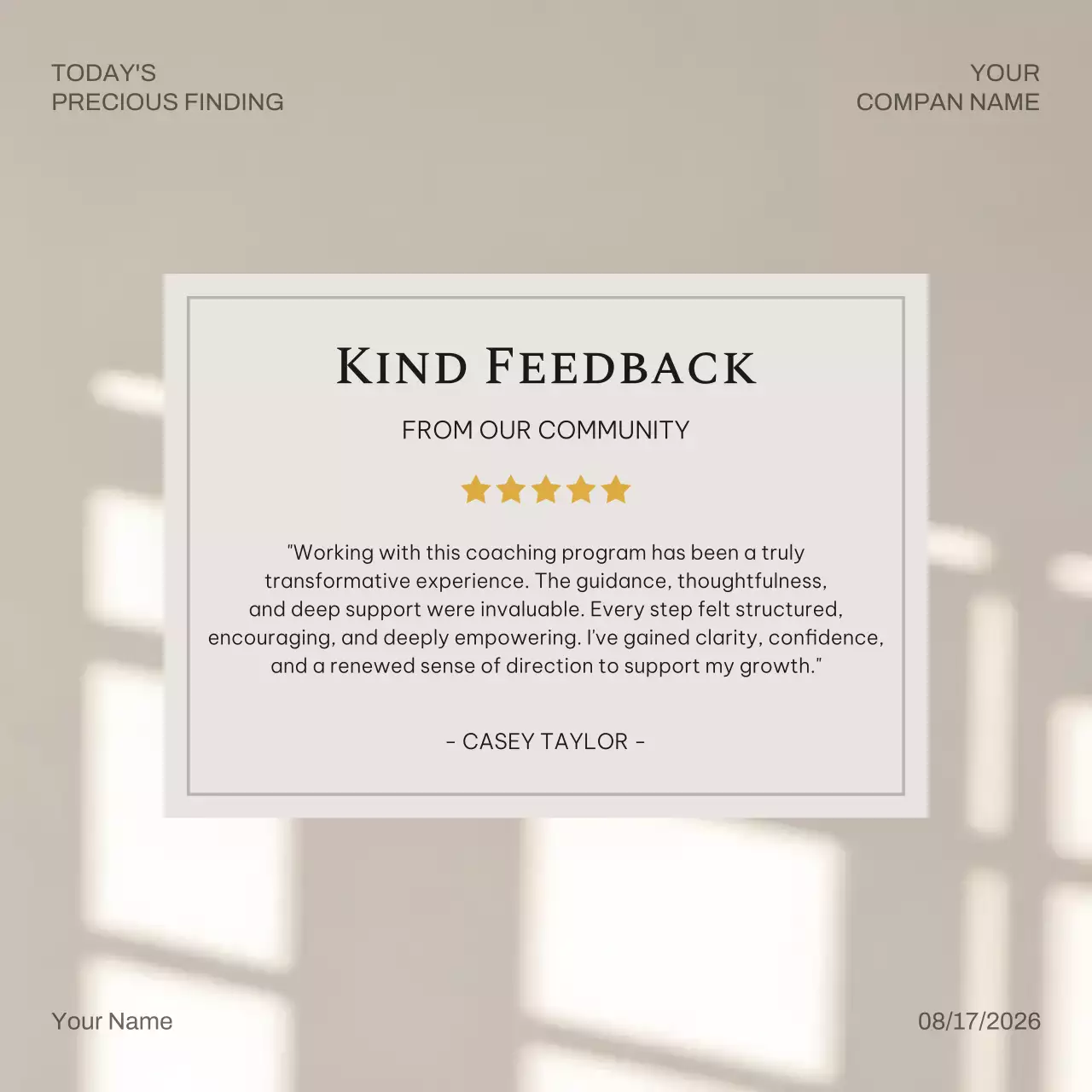 Pengumuman Pelatihan Minimalis Berwarna Krem di Instagram