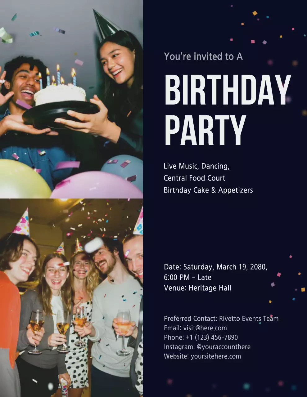 Poster Undangan Ulang Tahun Modern Angkatan Laut