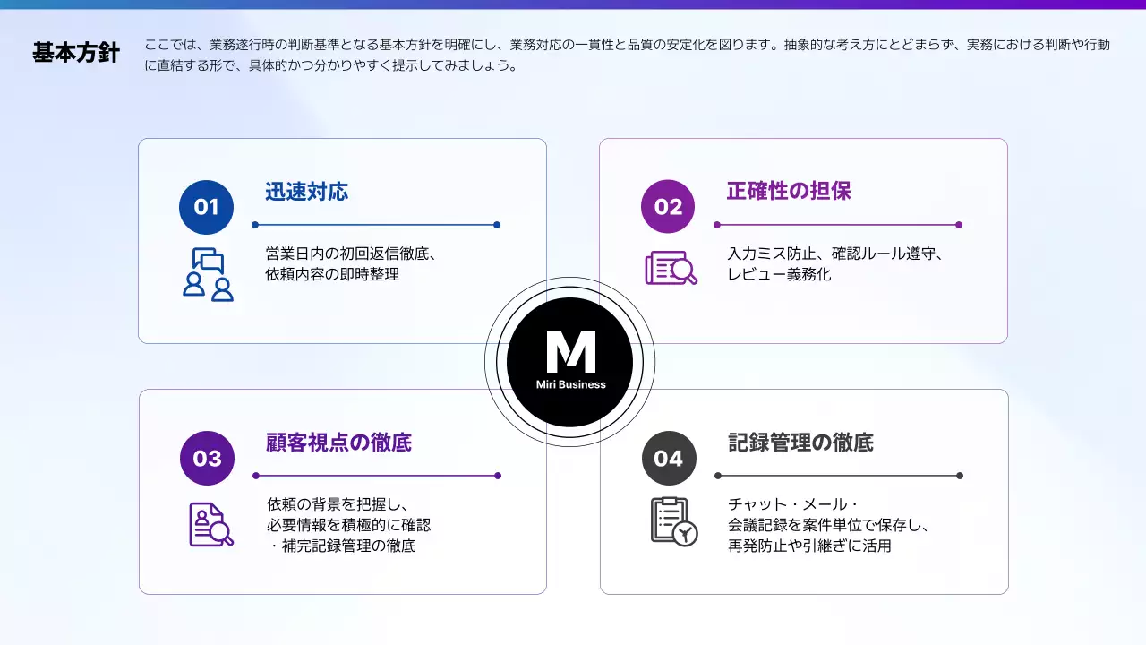 青 モダン ガイドライン テンプレート