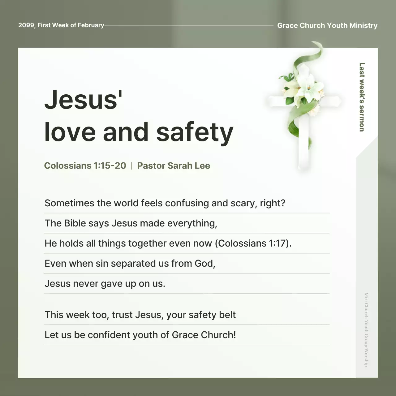 Khaki Simple Worship Guide