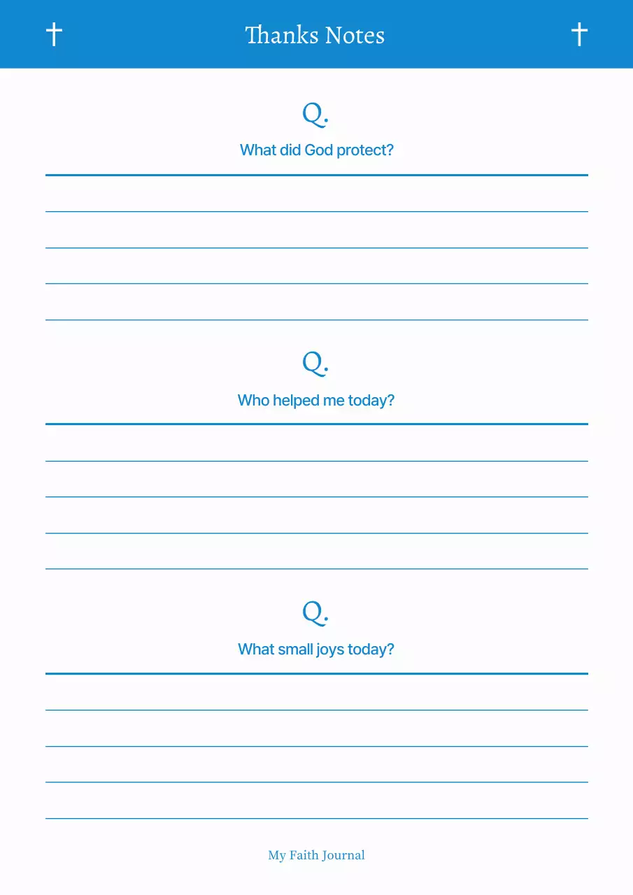 Nhật ký đức tin tối giản màu xanh da trời