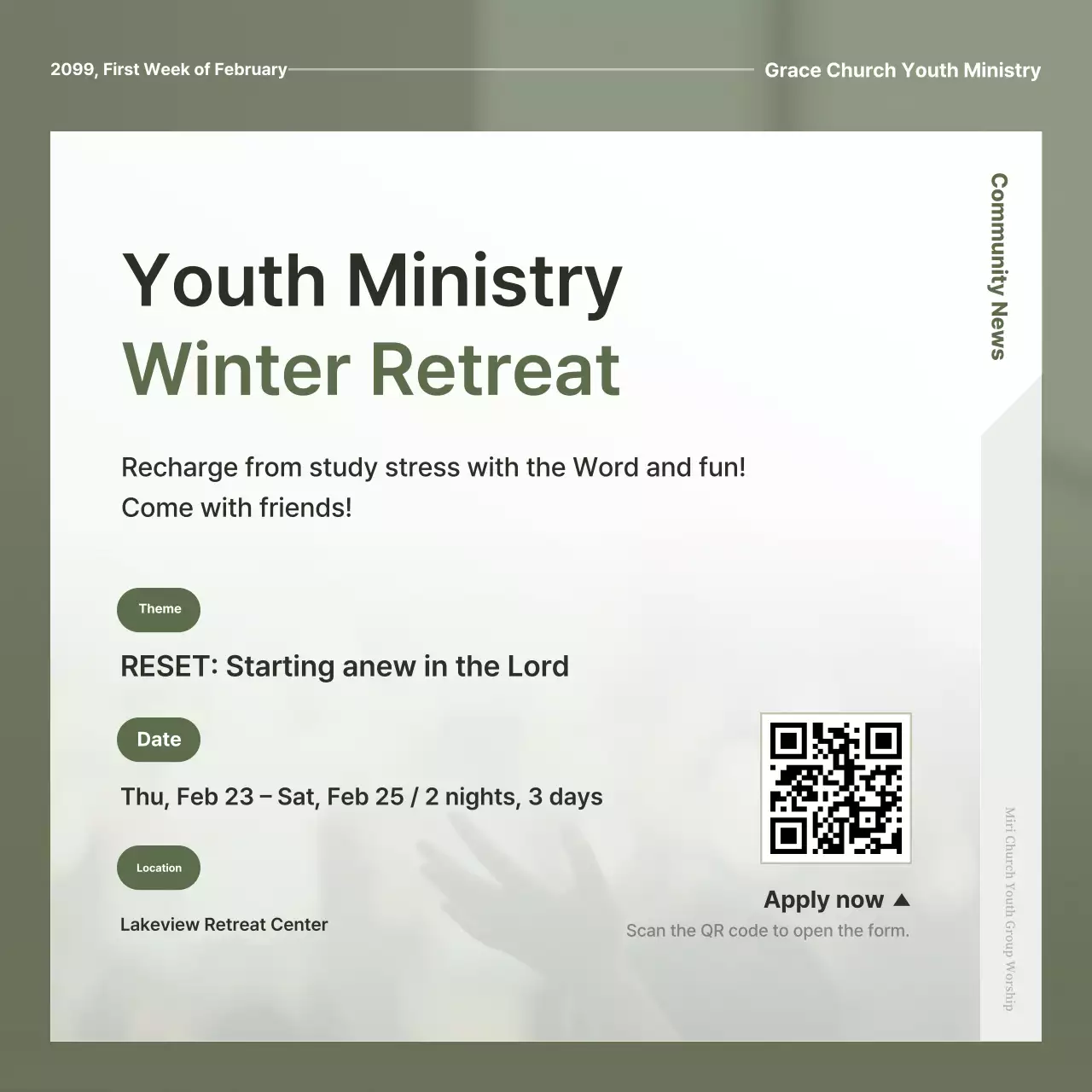 Khaki Simple Worship Guide