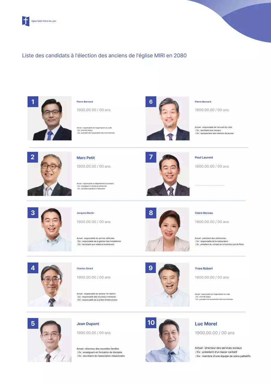 Guide des églises simples bleues