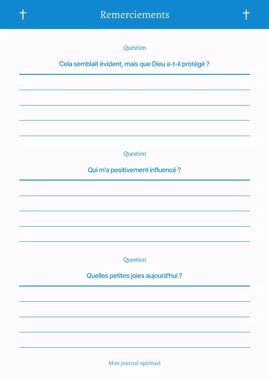 Journal intime minimaliste bleu ciel