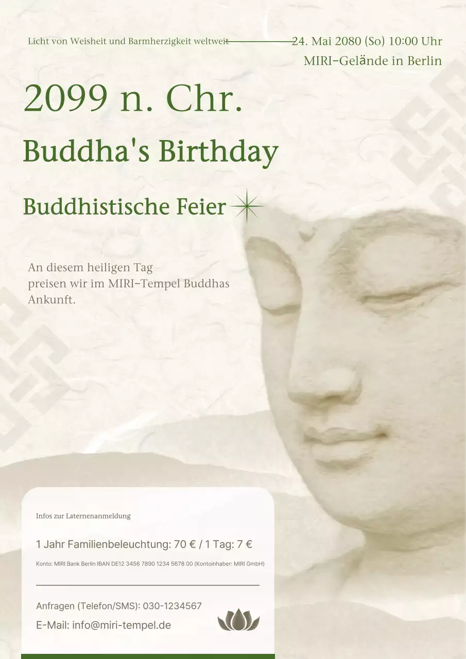 Leitfaden zu traditionellen buddhistischen Veranstaltungen in Beige