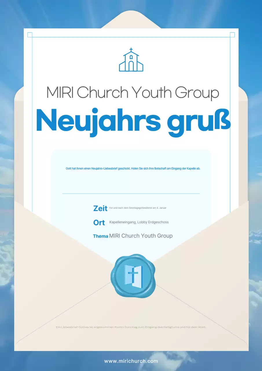 Blue Simple Neujahrs-Gottesdienstleitfaden