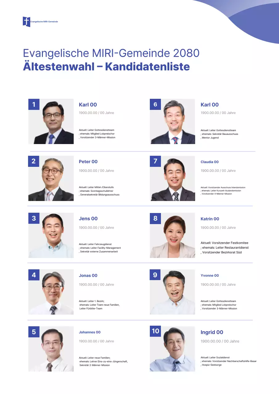 Einfacher Kirchenführer (Blau)