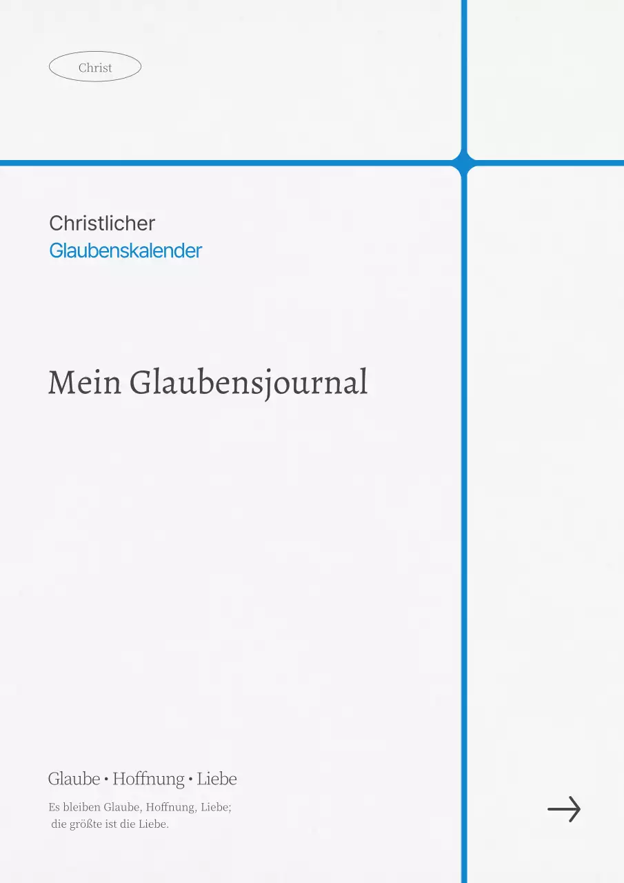 Himmelblaues minimalistisches Glaubenstagebuch