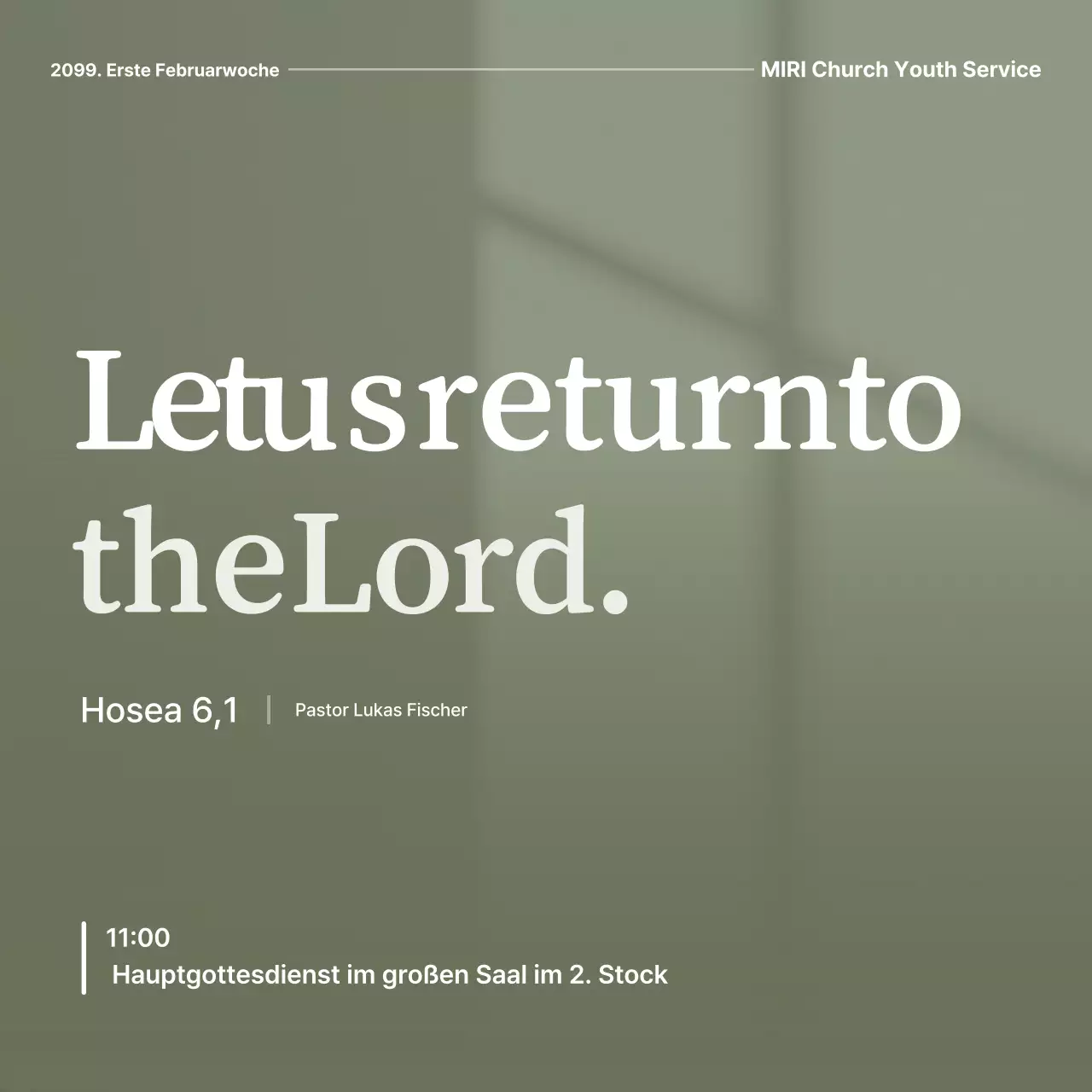 Khaki Einfacher Gottesdienstleitfaden