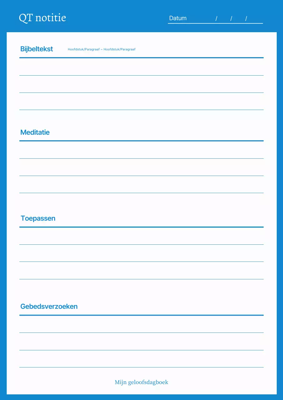 Hemelsblauw Minimalistisch Geloofsdagboek