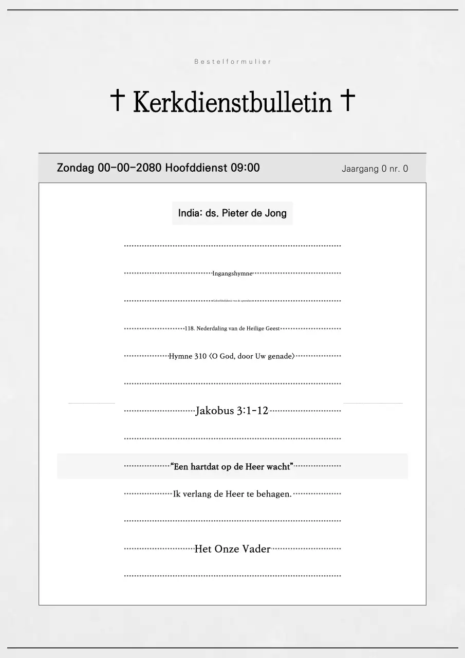 Eenvoudige zwart-wit handleiding voor de eredienst