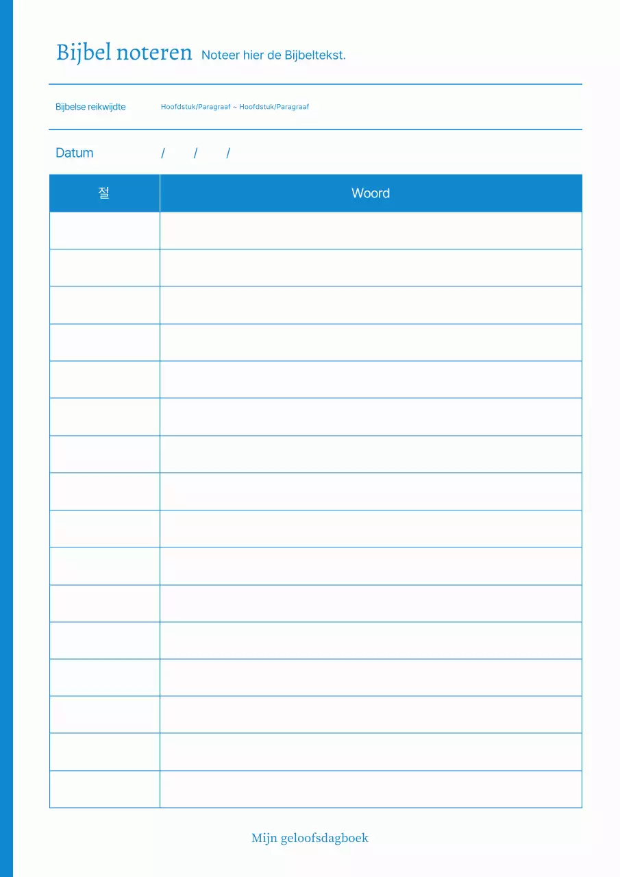 Hemelsblauw Minimalistisch Geloofsdagboek