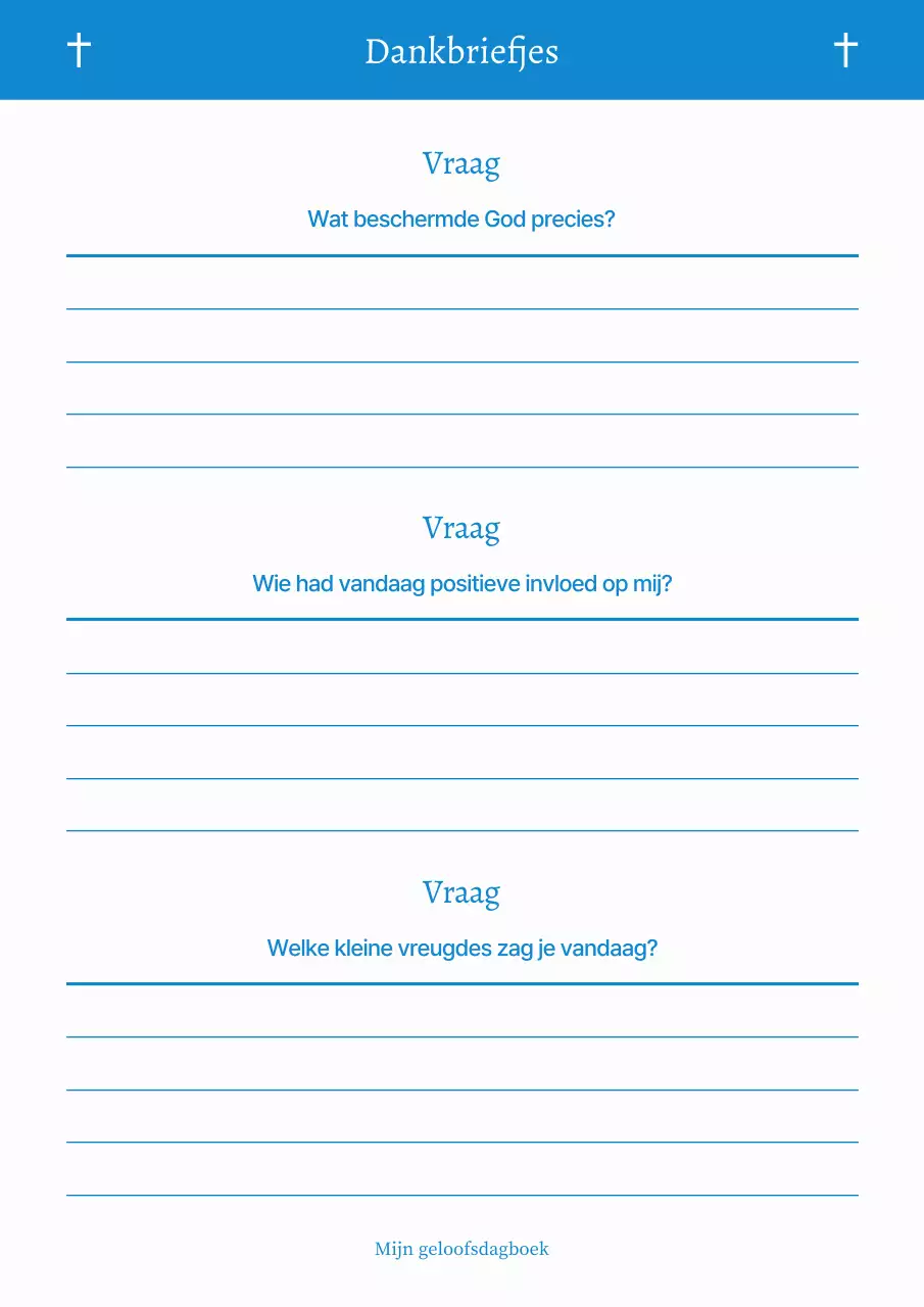 Hemelsblauw Minimalistisch Geloofsdagboek
