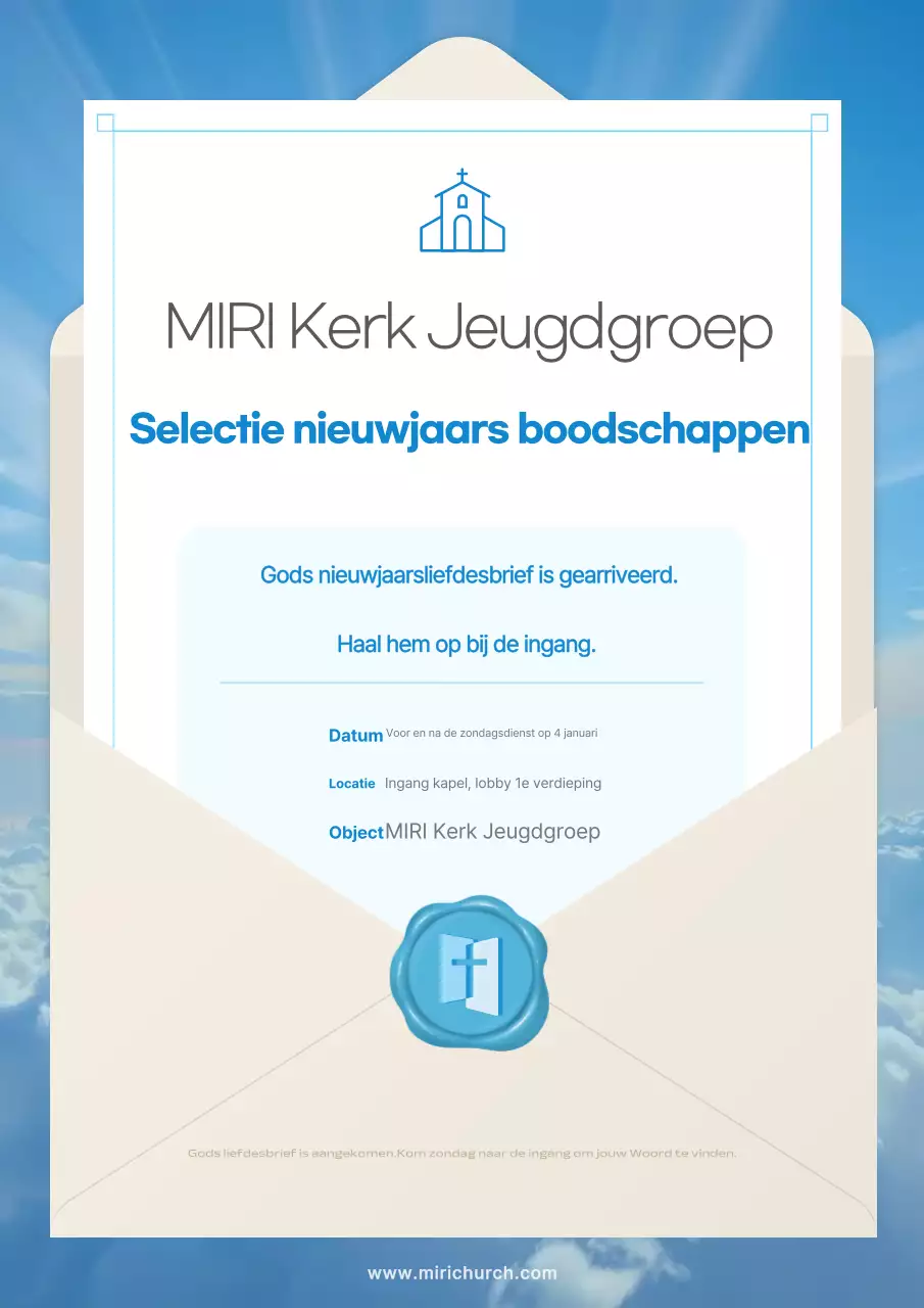 Blue Simple Nieuwjaarsdienstgids