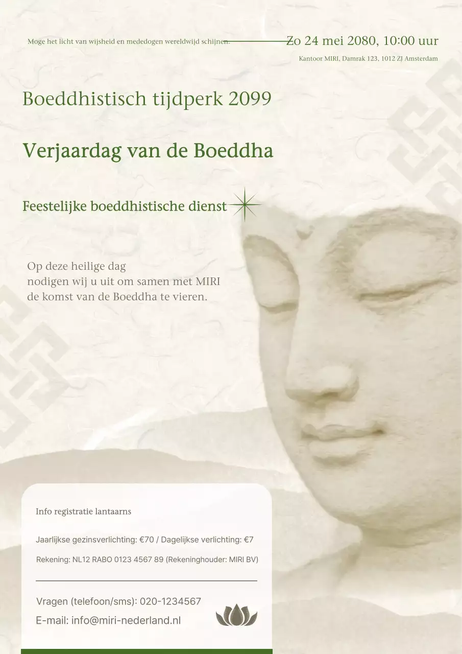 Gids voor traditionele boeddhistische evenementen in beige tinten